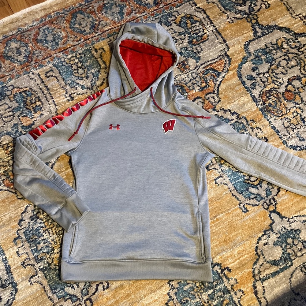 Under Armour Official Wisconsin Hoodie Cold Gear Fleece Lined